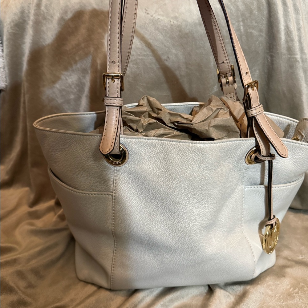 Michael Kors Cream Leather Tote
